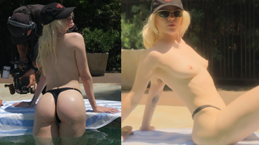 Luisa Sonza fazendo topless na piscina